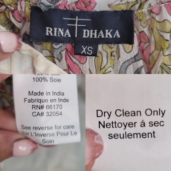 RINA DHAKA ANTHROPOLOGIE SILK EMBROIDERED & BEADED SLEEVELESS GATHERED DRESS XS - Picture 10 of 10